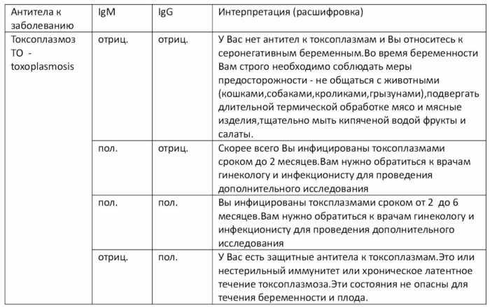 Иммуноглобулины, норма в анализе на токсоплазмоз