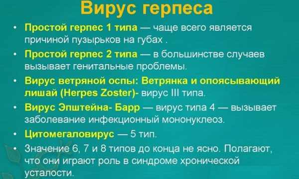 Типы герпеса